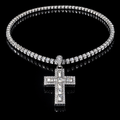 Moissanite Cross - with 24in Tennis