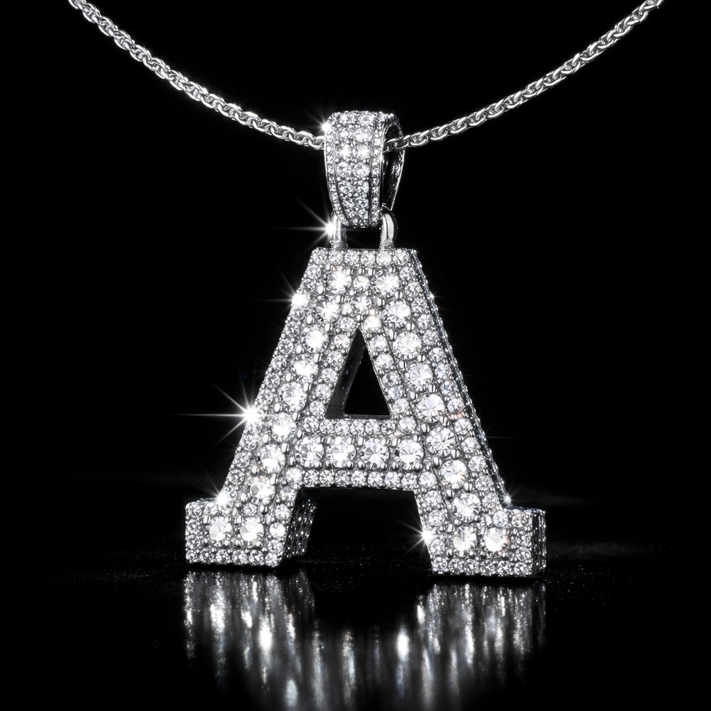 Rhinestone Pendant - Letter A