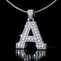 Rhinestone Pendant - Letter A