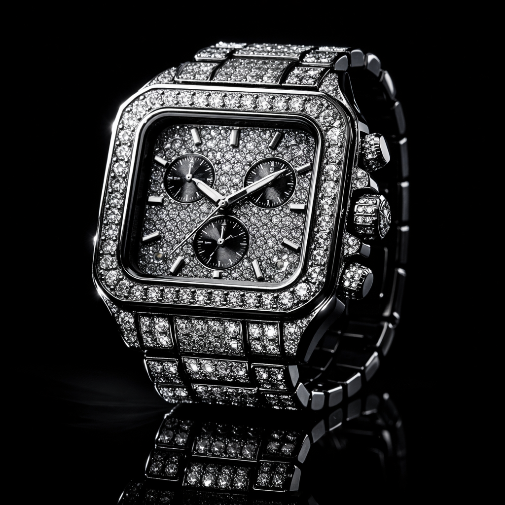 Iced Diamond Square Watch