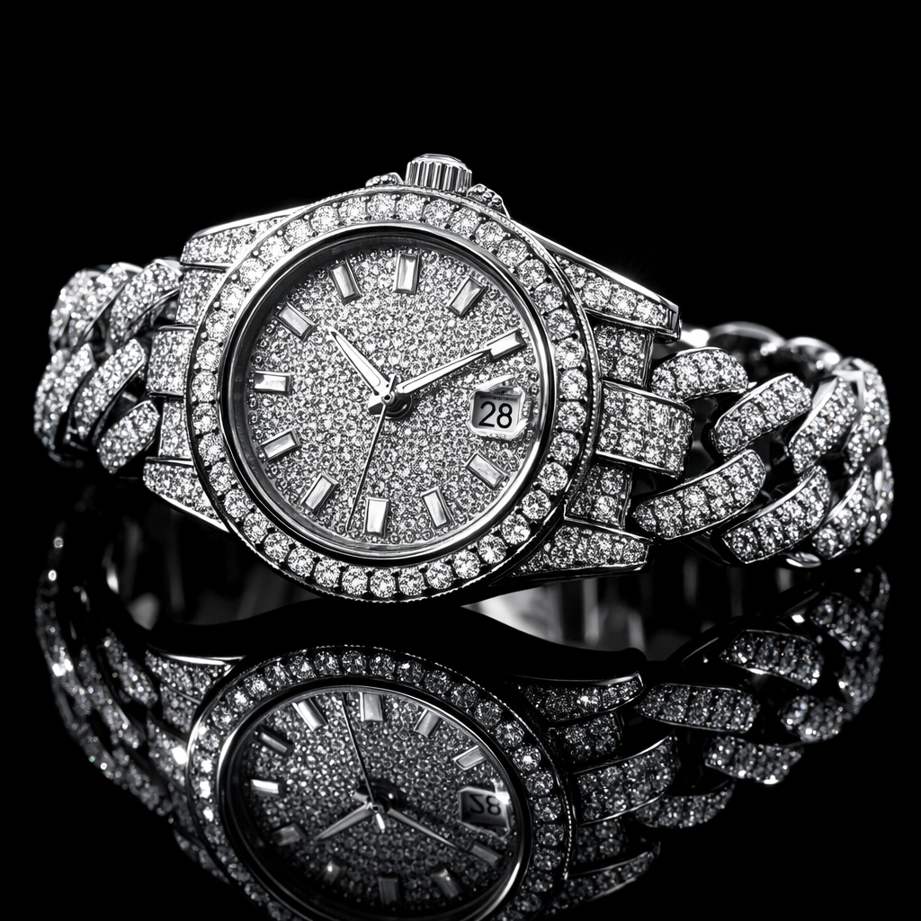 Iced Out Cuban Link Watch