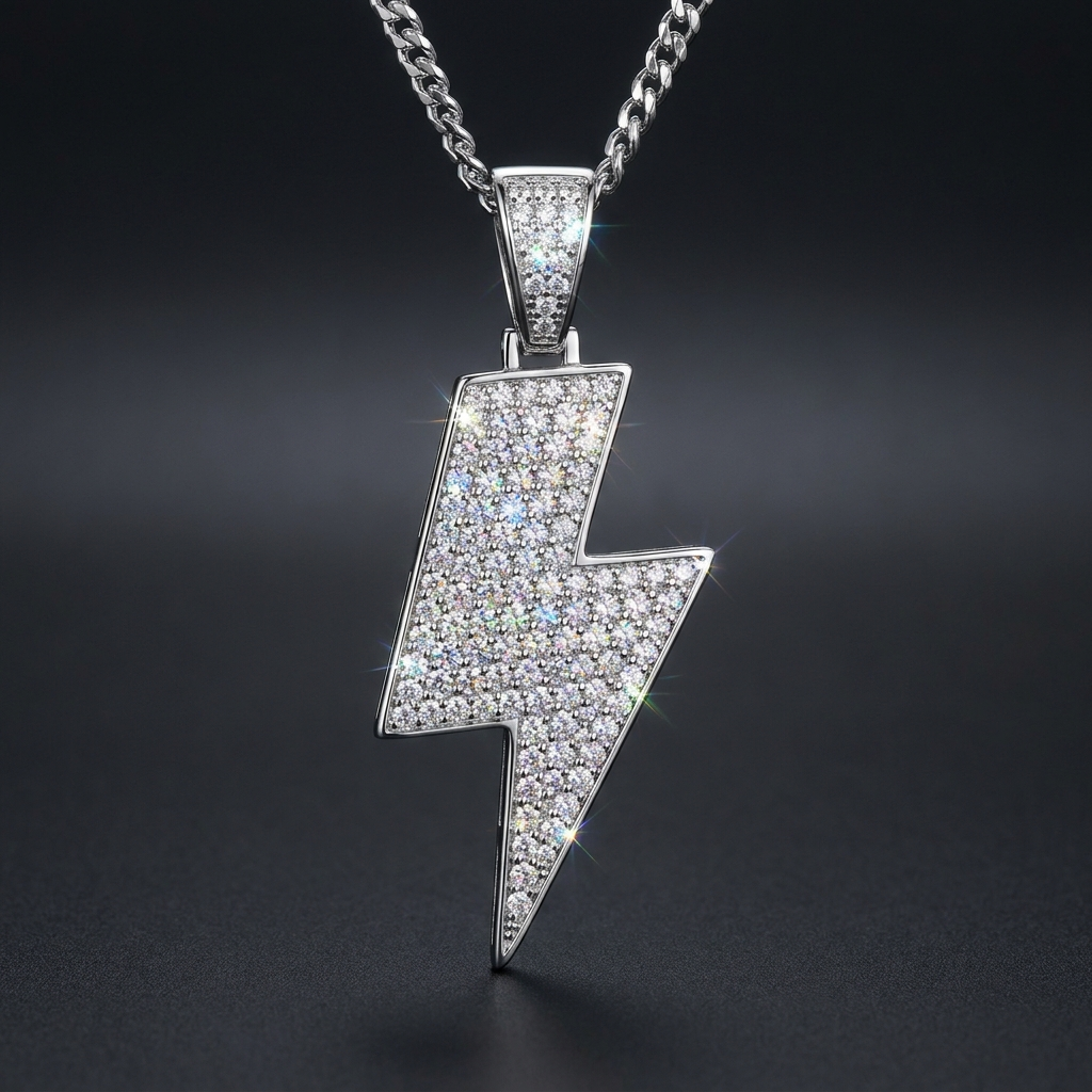 Moissanite Lightning Bolt Pendant