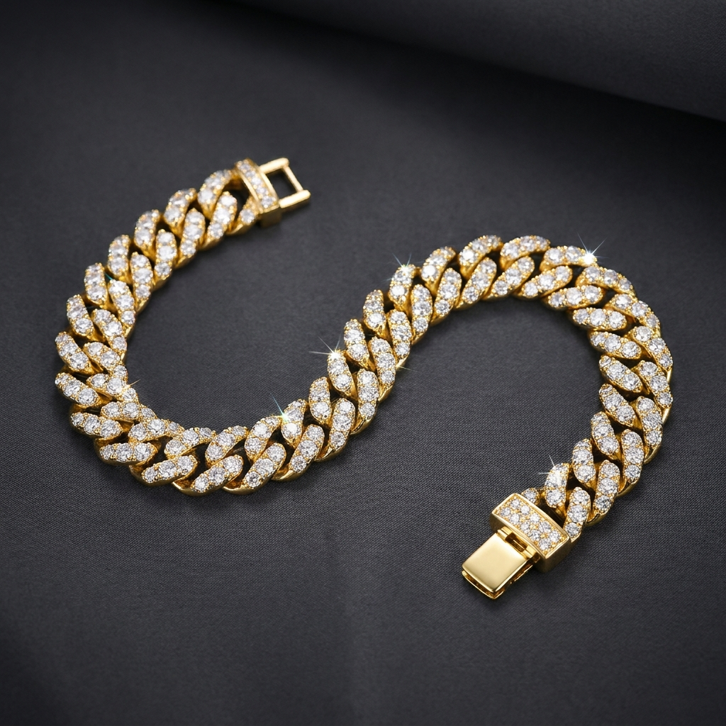 Iced Moissanite Cuban Bracelet