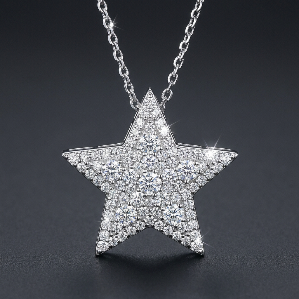 Moissanite Star Pendant