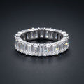 Moissanite Baguette Eternity Ring in sterling silver