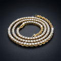 Iced Rope Chain Necklace in gold paved with moissanite
