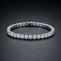 Iced Tennis Link Bracelet in sterling silver paved with moissanite