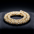 Iced Byzantine Chain Necklace in gold paved with moissanite