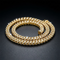 Iced Franco Chain Necklace in gold paved with moissanite