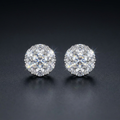 Moissanite Cluster Stud Earrings in sterling silver