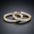 Iced Tennis Hoop Earrings in gold paved with moissanite