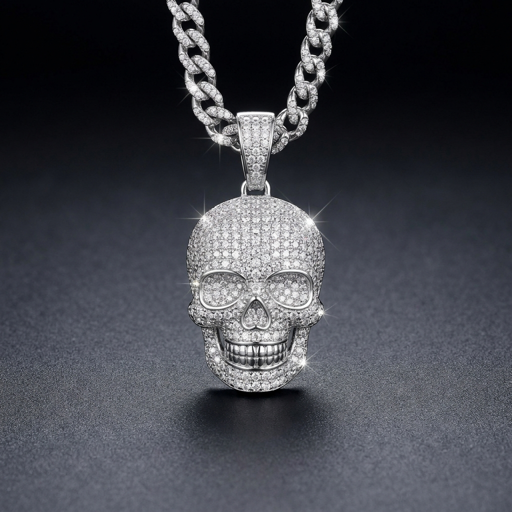 Iced Skull Pendant