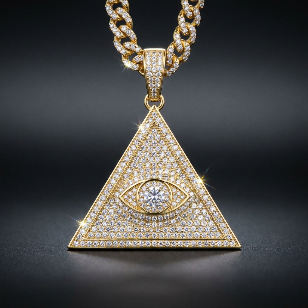 Iced All-Seeing Eye Pendant