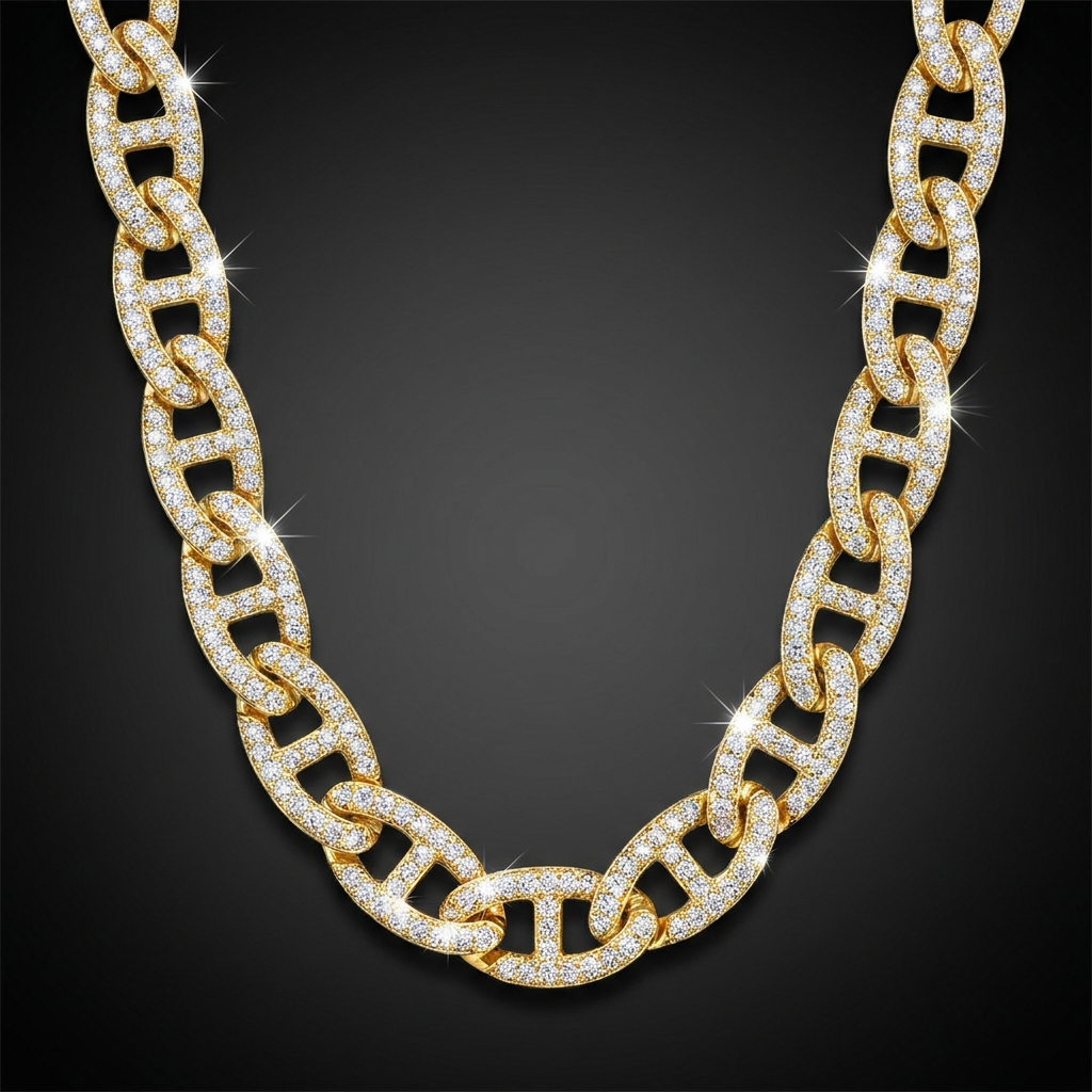 Iced Mariner Chain Necklace