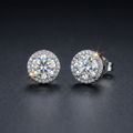 Moissanite Halo Stud Earrings