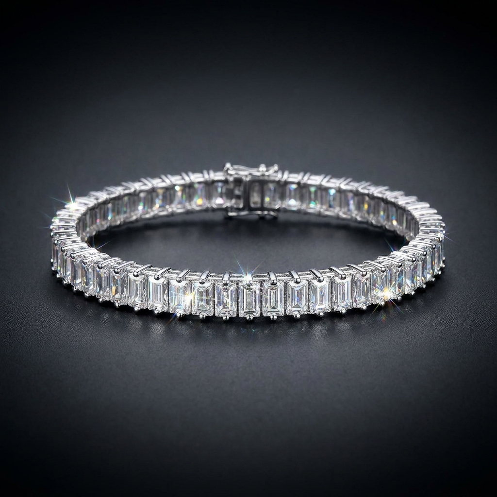 Iced Baguette Tennis Bracelet