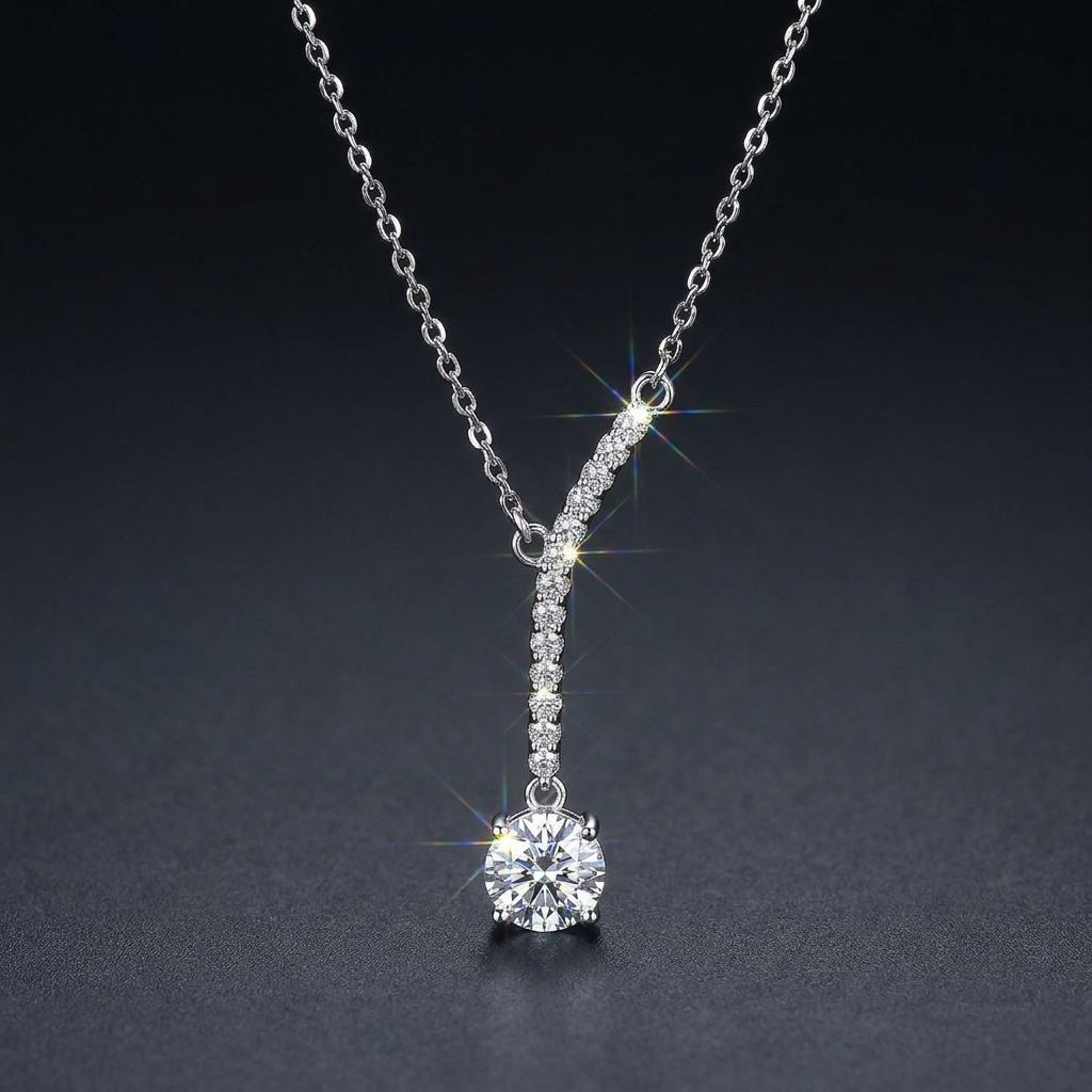 Moissanite Lariat Necklace