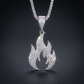 Iced Flame Pendant in VVS moissanite