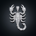 Iced Scorpion Pendant in VVS moissanite