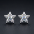 Iced Star Stud Earrings in VVS moissanite