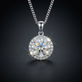 Moissanite Halo Necklace