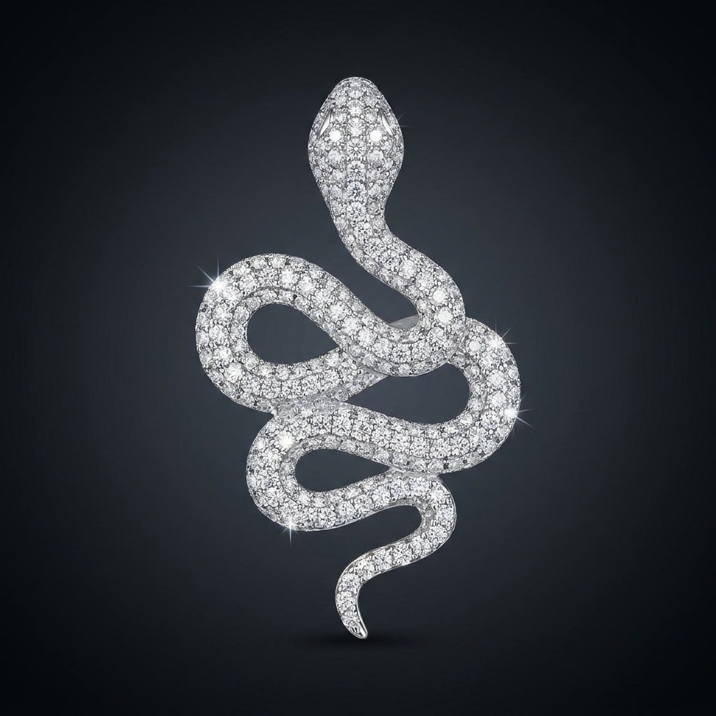 Iced Cobra Pendant in VVS moissanite