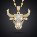 Iced Bull Pendant in VVS moissanite