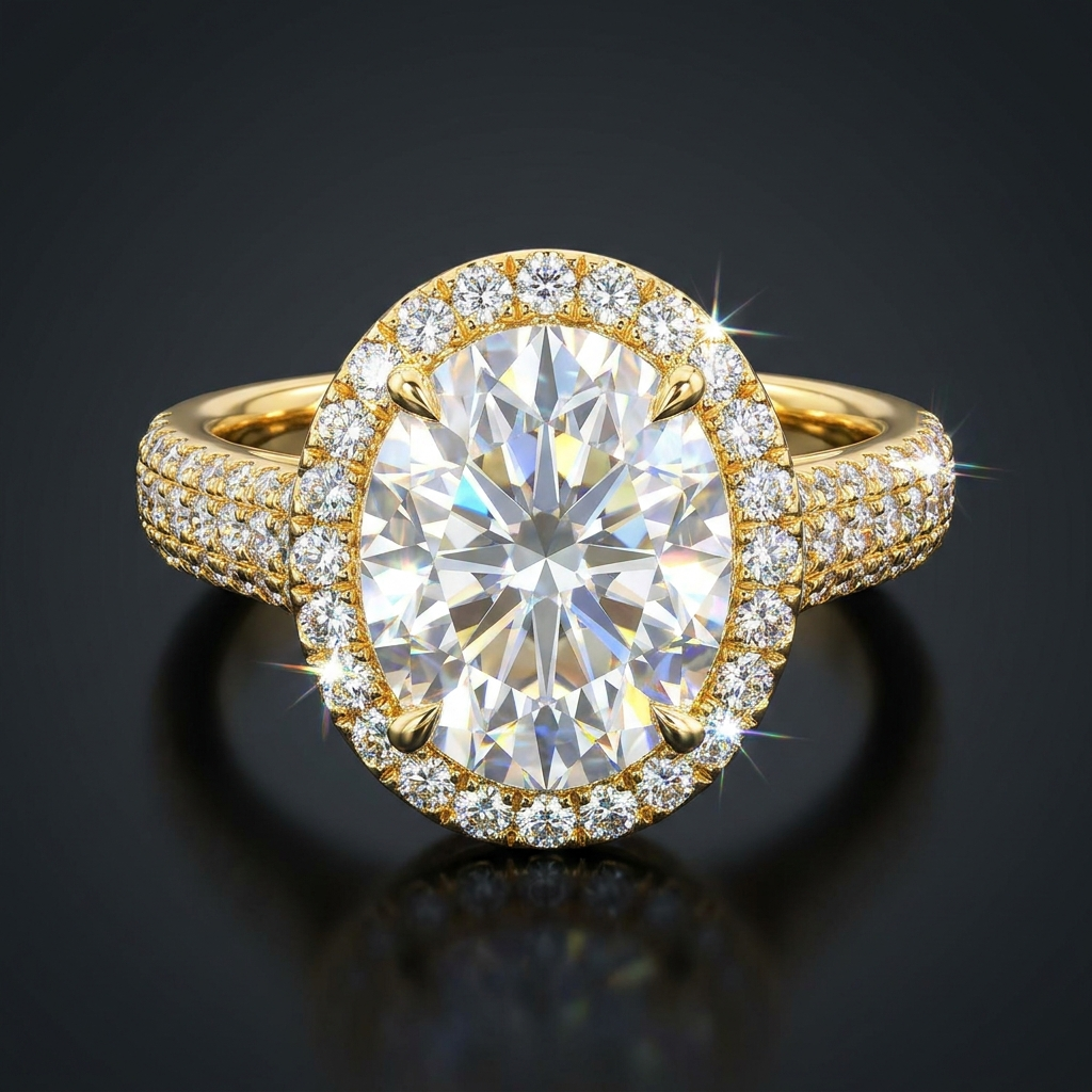 Moissanite Oval Cut Ring