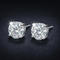 Moissanite Solitaire Stud Earrings