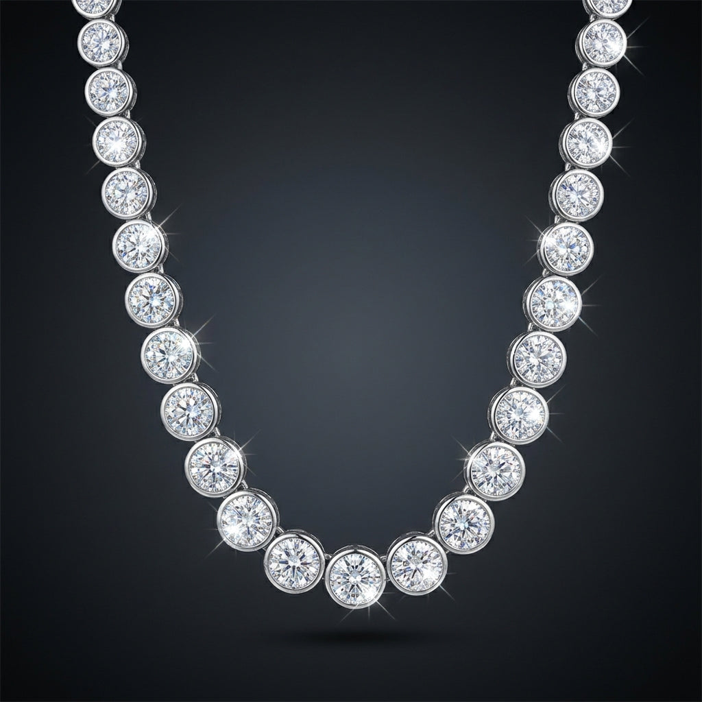 Iced Bezel Tennis Necklace