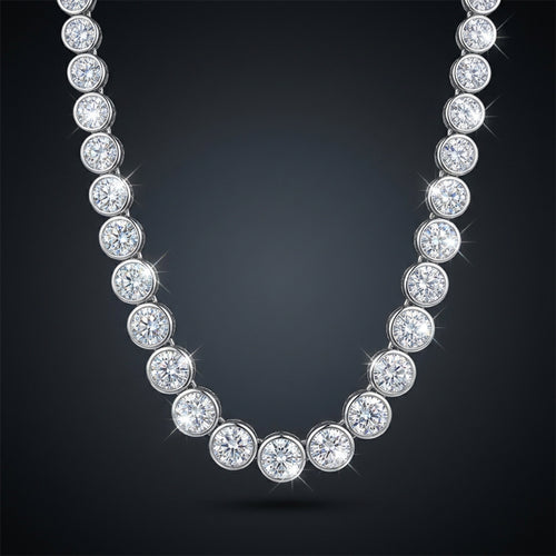 Iced Bezel Tennis Necklace