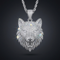 Iced Wolf Pendant in VVS moissanite