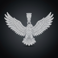 Iced Eagle Pendant in VVS moissanite