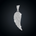 Iced Angel Wing Pendant in VVS moissanite