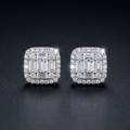 Iced Baguette Stud Earrings in VVS moissanite
