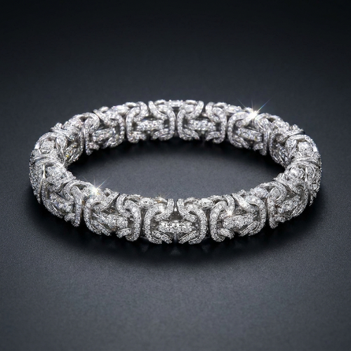 Iced Byzantine Bracelet in VVS moissanite