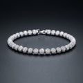 Iced Beaded Anklet in VVS moissanite