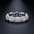 Iced Twisted Eternity Ring in VVS moissanite
