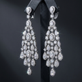 Iced Chandelier Drop Earrings in VVS moissanite