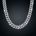 Iced Cable Chain Necklace in VVS moissanite