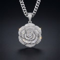 Iced Rose Pendant in VVS moissanite