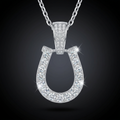 Iced Horseshoe Pendant in VVS moissanite