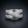 Moissanite Bypass Ring in VVS moissanite