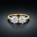 Moissanite Toi et Moi Ring in VVS moissanite