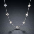 Moissanite Station Necklace in VVS moissanite
