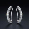 Iced Ear Climber Earrings in VVS moissanite