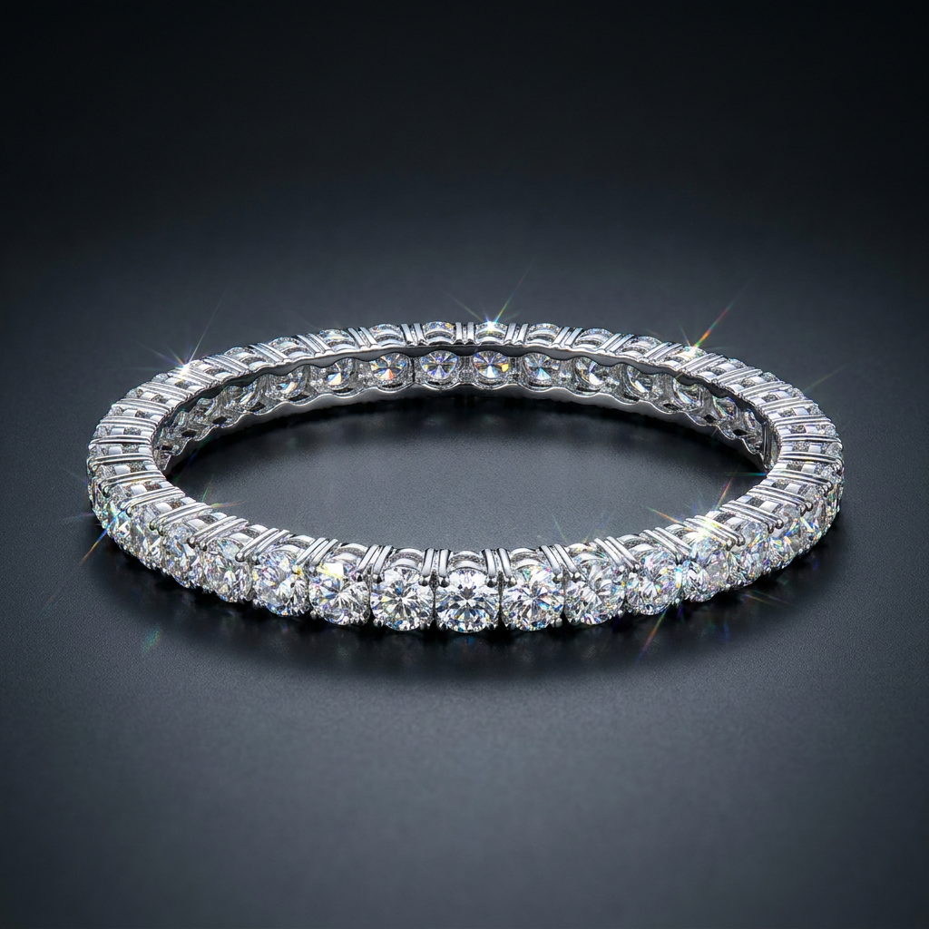 Iced Bangle Bracelet in VVS moissanite