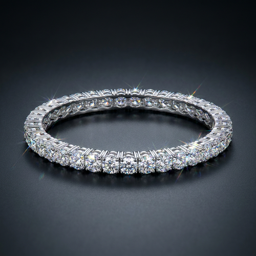 Iced Bangle Bracelet in VVS moissanite