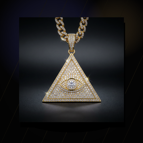 Iced All-Seeing Eye Pendant - lifestyle
