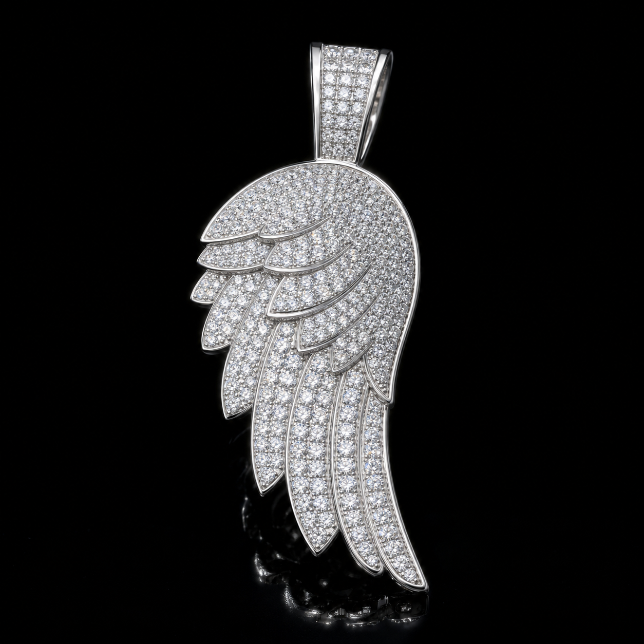 Iced Angel Wing Pendant macro product detail